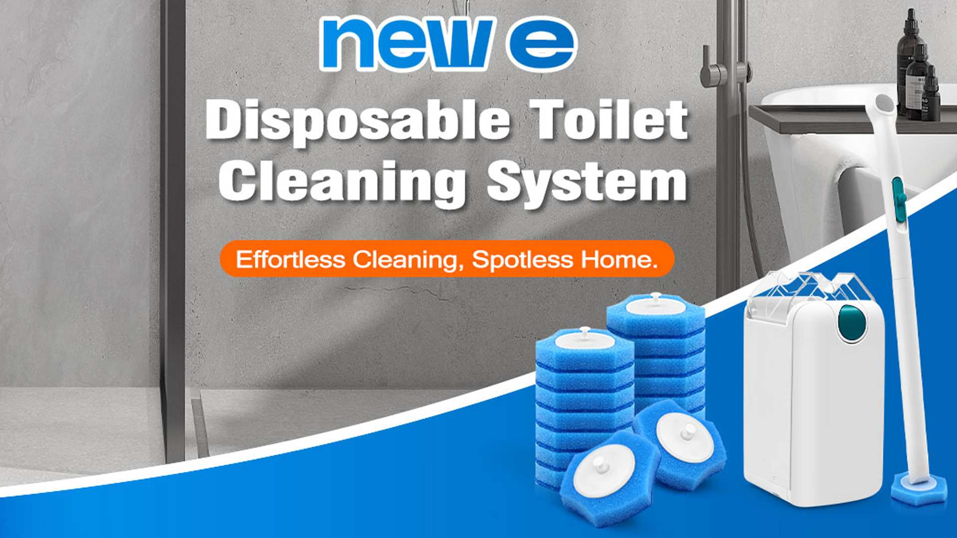 Amazon.com: NEWE Disposable Toilet Brush, Toilet Bowl Wand Holder